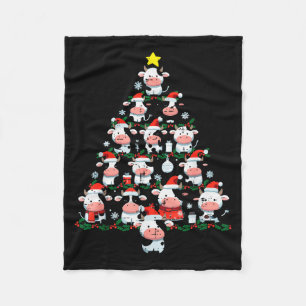 Cows Christmas Tree Xmas Farm Animal Toddler Boys Fleece Blanket