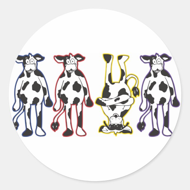 cows classic round sticker (Front)