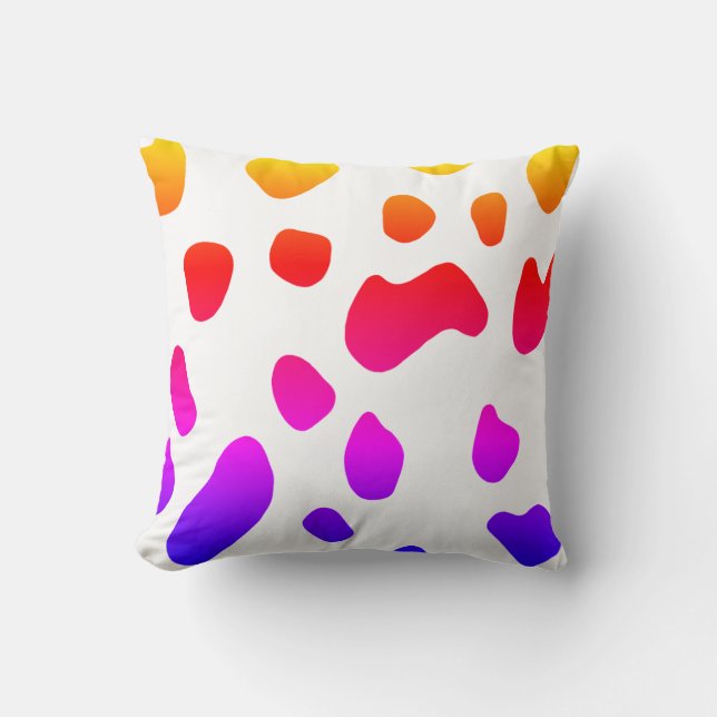 Cows Colorful Patches Pattern Throw Pillow (Front)