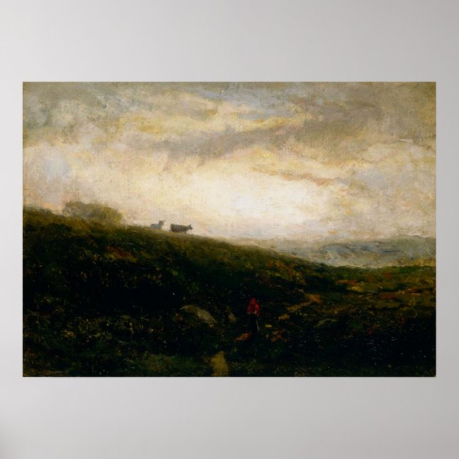 Cows Descending Hillside - Edward Bannister Poster (Front)