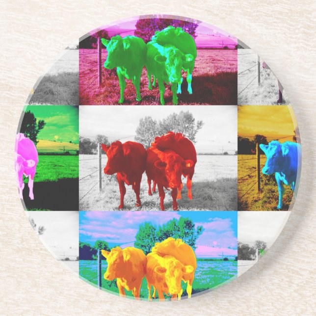 Cows Drink Coaster (Front)