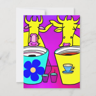 Cows drinking morning Coffee Note Card