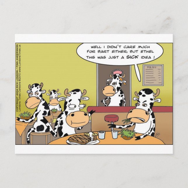 Cows Eating Steak Funny Tees Mugs Cards & Gifts (Front)