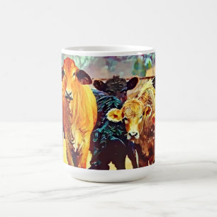 Cows Friends Group Cute Art Mug Cup