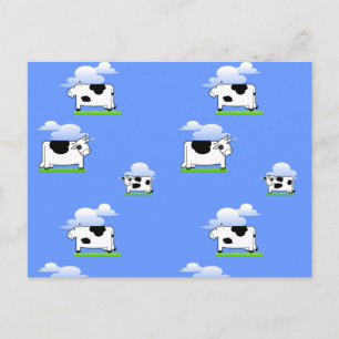Cows Funny cute Mad Cow pattern personalized Postcard