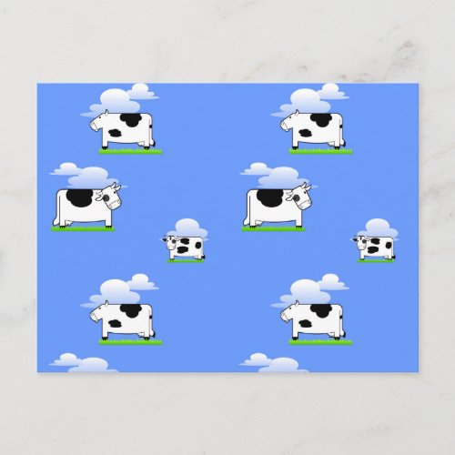 Cows Funny cute Mad Cow pattern personalized Postcard
