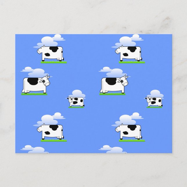 Cows Funny cute Mad Cow pattern personalized Postcard (Front)
