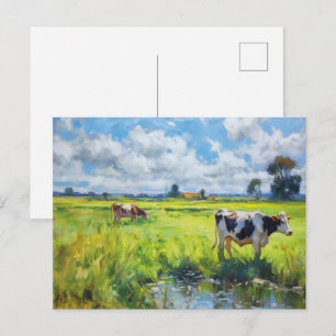 Cows Grazing by the Havel River Postcard