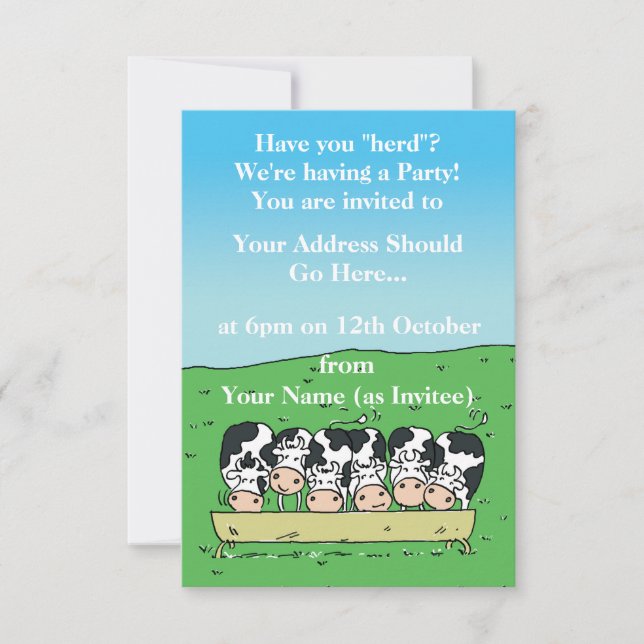 Cows in a Field Design Invitation (Front)