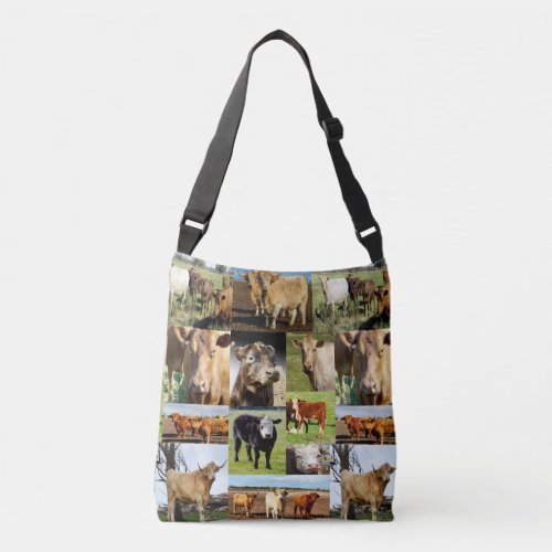 Cows In A  Photo Collage Crossbody Bag