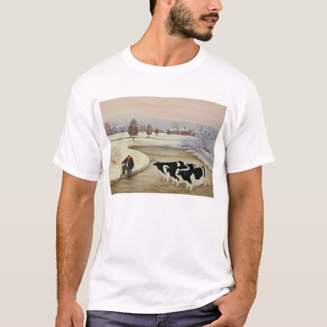 Cows in a Winter River T-Shirt (Front)
