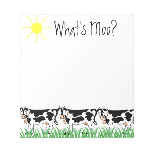 Cows In Grass with Whats Moo Notepad