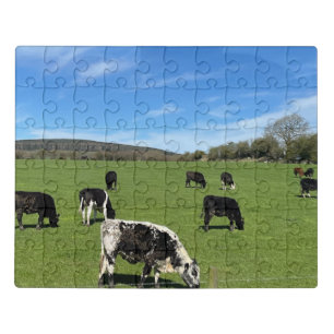 Cows in Green Pasture in Ireland Jigsaw Puzzle
