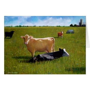 Cows In Pasture Pastel by joyart at Zazzle