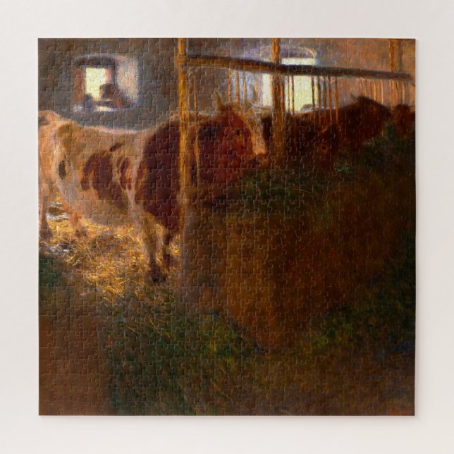 Cows in the Barn by Gustav Klimt Jigsaw Puzzle (Vertical)