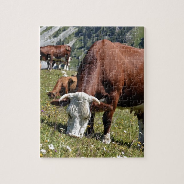 Cows in the French Alps Jigsaw Puzzle (Vertical)