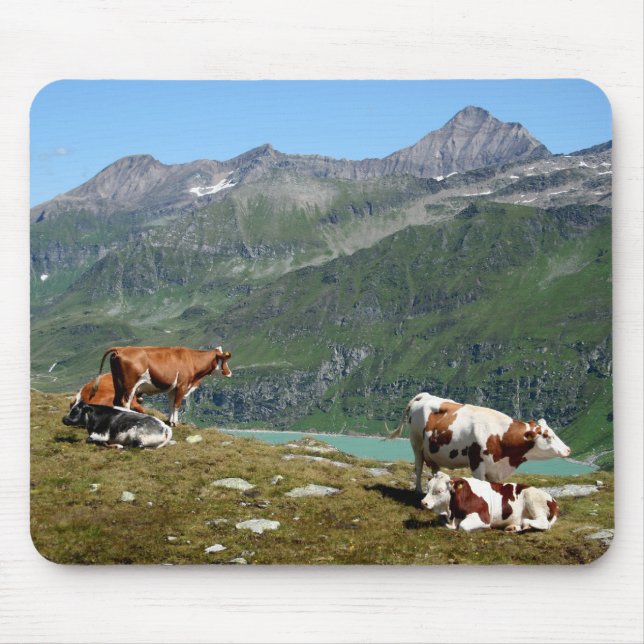 Cows In The Mountains Mouse Pad (Front)