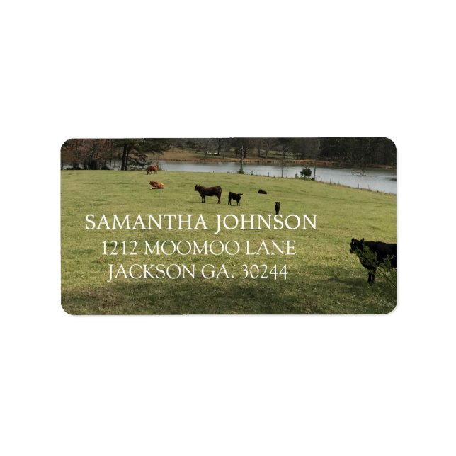 Cows In The Pasture Address Labels (Front)