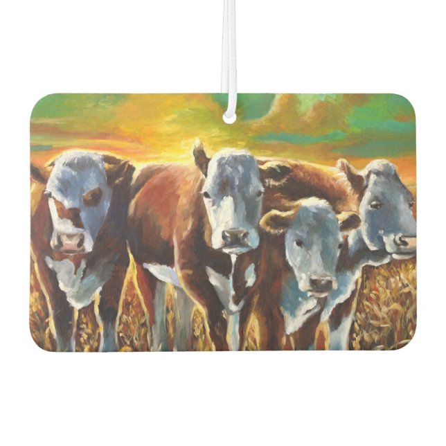 Cows in the Sunset Air Freshener (Front)