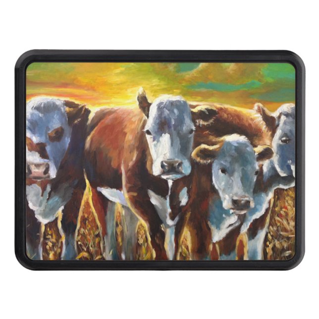 Cows in the Sunset Hitch Cover (Front)