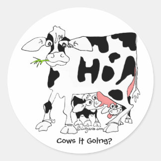 Cows it Going? Round Stickers