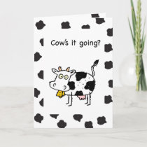 Cow's it Going, Thinking of You, Funny Card