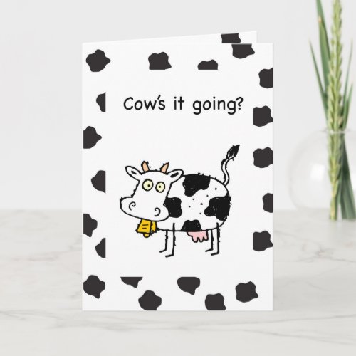 Cows it Going Thinking of You Funny Card