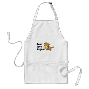 cows love vegans adult apron