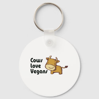 cows love vegans keychain