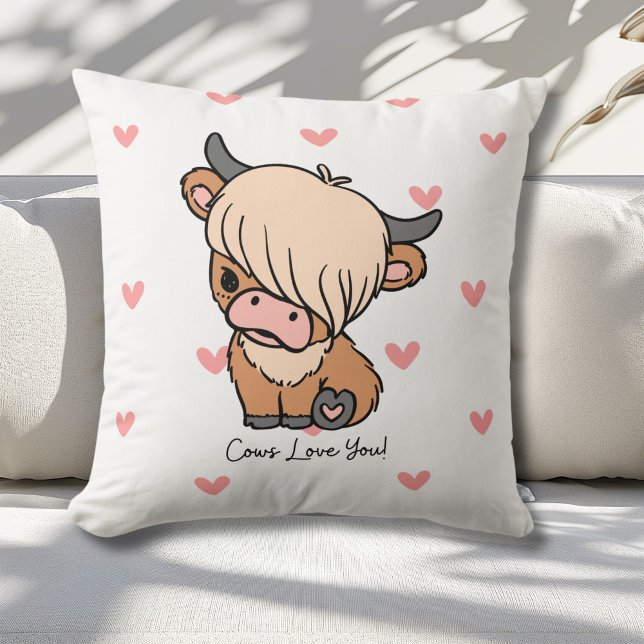 Cows Love You Kids  Throw Pillow (Creator Uploaded)