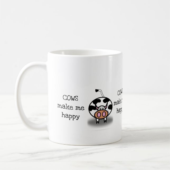 Cows make me happy coffee mug (Left)