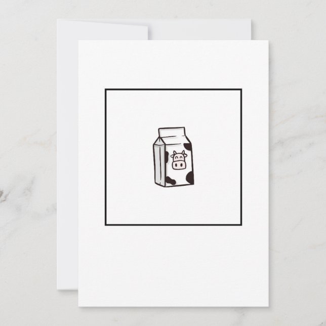 cows milk card, funny invitation (Front)
