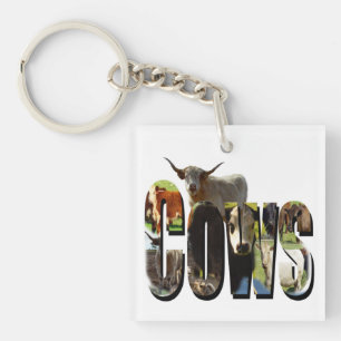 Cows Name Picture Logo With Cows, Keychain