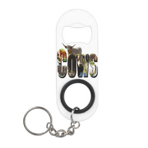 Cows Name Picture Logo With Cows, Keychain Bottle Opener