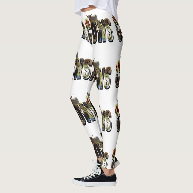 Cows Name Picture Logo With Cows,  Leggings (Left)