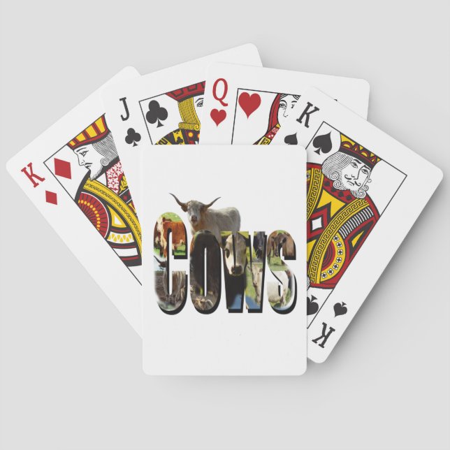 Cows Name Picture Logo With Cows,  Poker Cards (Back)