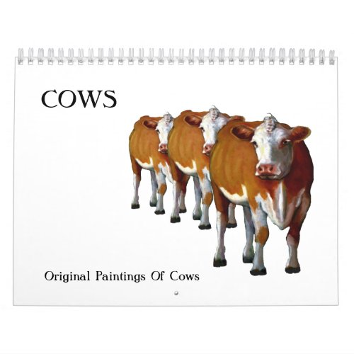 COWS Original Art of Various Cattle Calendar