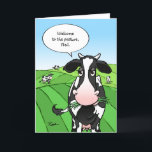 Cows Out to Pasture Funny Retirement Holiday Card<br><div class="desc">Looking for personalized funny retirement cards? Insert your custom name into this out to pasture retirement card using an easy diy template! This fun design depicts an original illustration by Raphaela Wilson, featuring a cows in a pasture cartoon. The recipient (boss, teacher, military person, you name it... ) will love...</div>