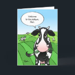 Cows Out to Pasture Funny Retirement Holiday Card<br><div class="desc">Looking for personalized funny retirement cards? Insert your custom name into this out to pasture retirement card using an easy diy template! This fun design depicts an original illustration by Raphaela Wilson, featuring a cows in a pasture cartoon. The recipient (boss, teacher, military person, you name it... ) will love...</div>