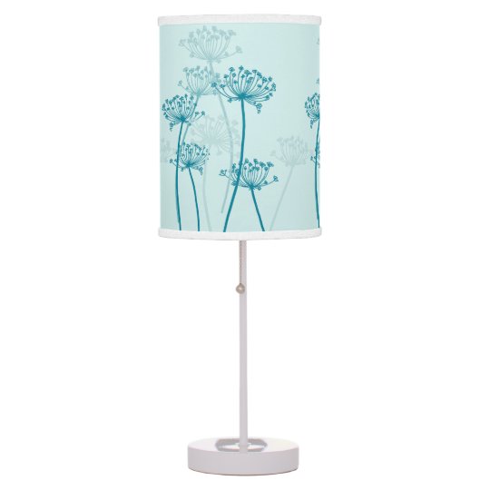 Cows Parsley aqua teal lamp shade