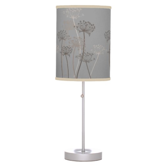 Cows Parsley grey brown beige lamp shade (Front)