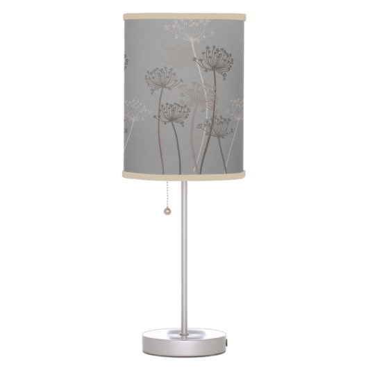 Cows Parsley grey brown beige lamp shade (Right)