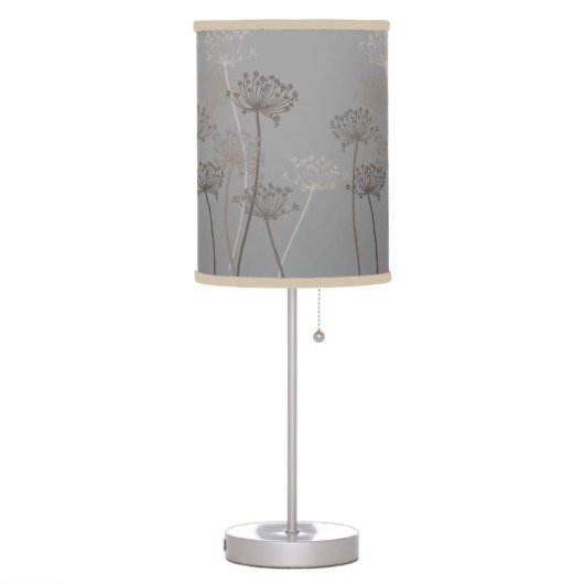 Cows Parsley grey brown beige lamp shade (Left)