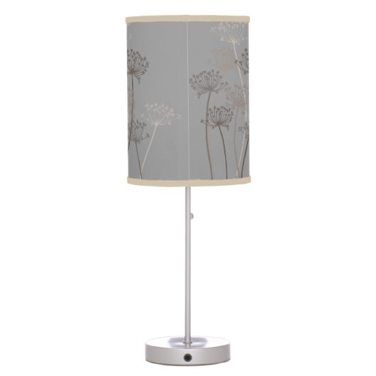 Cows Parsley grey brown beige lamp shade (Back)