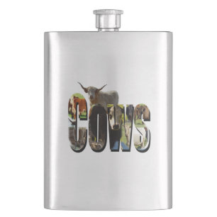 Cows Picture Logo, Classic Hip Flask