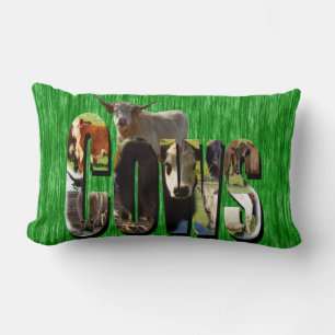 Cows Picture Logo Made With Cows, Lumbar Pillow