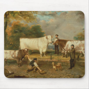 Cows with a herdsman mouse pad