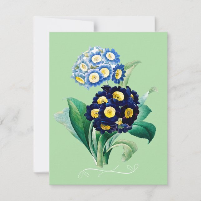 Cowslip Primrose Botanical Holiday Card (Front)