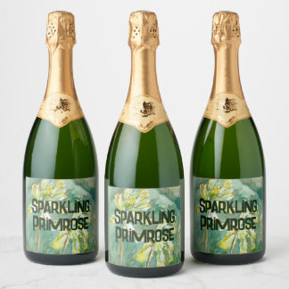 Cowslips Primula veris Sparkling Wine Label