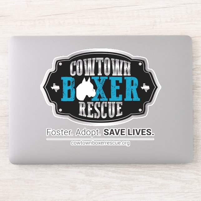 Cowtown Boxer Rescue Contour Sticker (Computer)